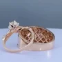 Paar-Ringe aus rosévergoldetem Sterlingsilber mit Brillantschliff-Diamant