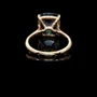 Kissenschliff Saphirblau Roségold Verlobungsring aus 925er Sterlingsilber