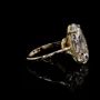 Ovalschnitt Diamantweiß Gelbgold Verlobungsring aus 925er Sterlingsilber
