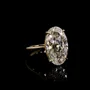 Ovalschnitt Diamantweiß Gelbgold Verlobungsring aus 925er Sterlingsilber