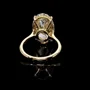 Ovalschnitt Diamantweiß Gelbgold Verlobungsring aus 925er Sterlingsilber