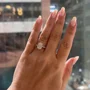 Smaragdschliff Diamantweiß Halo 925er Sterlingsilber Verlobungsring