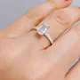 Smaragdschliff Diamantweiß 925er Sterlingsilber Klassisch Verlobungsring