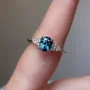 Ovalschnitt Saphirblau 925er Sterlingsilber Klassisch Verlobungsring
