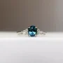 Ovalschnitt Saphirblau 925er Sterlingsilber Klassisch Verlobungsring