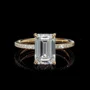Smaragdschliff Diamantweiß 925er Sterlingsilber Gelbgold Verstecktes Halo Verlobungsring