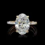 Ovalschnitt Diamantweiß 925er Sterlingsilber Gelbgold Verstecktes Halo Verlobungsring