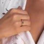 Radiantschliff Peridotgrün Agate 925er Sterlingsilber Gelbgold Minimalistisch Verlobungsring