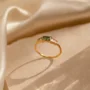 Radiantschliff Peridotgrün Agate 925er Sterlingsilber Gelbgold Minimalistisch Verlobungsring