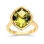 Geo-Schliff Peridotgrün 925er Sterlingsilber Gelbgold Solitär-Verlobungsring