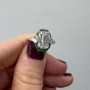 Smaragd Diamantweiß 925er Sterlingsilber Halo 3-Steine Verlobungsring