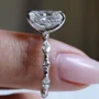 Radiantschliff Diamantweiß 925er Sterlingsilber Klassisch Verlobungsring