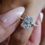 Radiantschliff Diamantweiß 925er Sterlingsilber Klassisch Verlobungsring