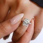 Radiantschliff Diamantweiß 925er Sterlingsilber Klassisch Verlobungsring