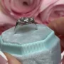 Smaragdschliff Aquamarine 925er Sterlingsilber Halo Verlobungsring