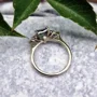 Smaragdschliff Amethyst 925er Sterlingsilber Gelbgold Verlobungsring
