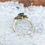 Ovalschnitt Emerald 925er Sterlingsilber Gelbgold Verlobungsring