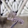 Smaragdschliff Diamantweiß 925er Sterlingsilber 3-Steine Verlobungsring