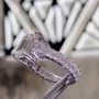 Smaragdschliff Diamantweiß 925er Sterlingsilber 3-Steine Verlobungsring