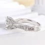 Rundschliff Diamantweiß 925er Sterlingsilber Art-Déco Verlobungsring
