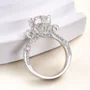 Rundschliff Diamantweiß 925er Sterlingsilber Art-Déco Verlobungsring