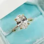 Ovalschnitt Diamantweiß 925er Sterlingsilber Verlobungsring