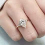 Tropfenschliff Diamantweiß 925er Sterlingsilber Gelbgold 3-Steine Verlobungsring