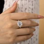 Smaragdschliff Diamantweiß 925er Sterlingsilber 3-Steine Verlobungsring