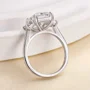 Smaragdschliff Diamantweiß 925er Sterlingsilber 3-Steine Verlobungsring