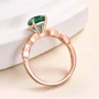 Rundschliff Smaragdgrün 925er Sterlingsilber Roségold Verlobungsring