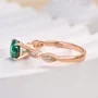 Rundschliff Smaragdgrün 925er Sterlingsilber Roségold Verlobungsring