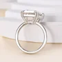 Smaragdschliff Diamantweiß 925er Sterlingsilber Solitär-Verlobungsring
