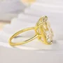 Smaragdschliff Diamantweiß 925er Sterlingsilber Solitär-Verlobungsring