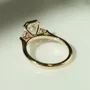 Smaragdschliff Diamantweiß 925er Sterlingsilber Gelbgold 3-Steine Verlobungsring