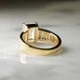 Smaragdschliff Diamantweiß 925er Sterlingsilber Gelbgold Verlobungsring