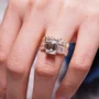 Smaragdschliff Diamantweiß 925er Sterlingsilber Gelbgold Verlobungsring