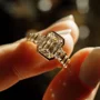 Smaragdschliff Diamantweiß 925er Sterlingsilber Gelbgold 3-Steine Verlobungsring