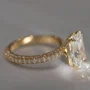 Radiantschliff Diamantweiß 925er Sterlingsilber Gelbgold Verlobungsring