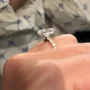 Kissenschliff Diamantweiß 925er Sterlingsilber Gelbgold Halo Verlobungsring