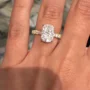 Kissenschliff Diamantweiß 925er Sterlingsilber Gelbgold Halo Verlobungsring