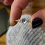 Rundschliff Aquamarinblau 925er Sterlingsilber Gelbgold Verlobungsring