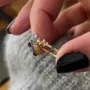 Rundschliff Aquamarinblau 925er Sterlingsilber Gelbgold Verlobungsring