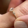 Prinzessschliff Diamantweiß 925er Sterlingsilber Gelbgold Verlobungsring