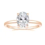 Ovalschnitt Diamantweiß 925er Sterlingsilber Solitär-Verlobungsring