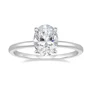 Ovalschnitt Diamantweiß 925er Sterlingsilber Solitär-Verlobungsring