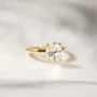 Ovalschnitt Diamantweiß 925er Sterlingsilber Solitär-Verlobungsring