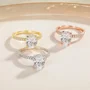 Ovalschnitt Diamantweiß 925er Sterlingsilber Klassisch Verlobungsring