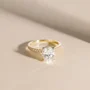 Ovalschnitt Diamantweiß 925er Sterlingsilber Klassisch Verlobungsring