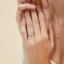 Ovalschnitt Diamantweiß 925er Sterlingsilber Klassisch Verlobungsring