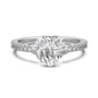 Herzförmig geschnittener Diamant in Weißem Sterling Silber mit Herz- und Schleifenmotiv Verlobungsring